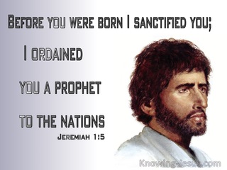 Jeremiah 1:5 Before You Were Born I Sanctified You and Ordained You As A Prophet (gray)